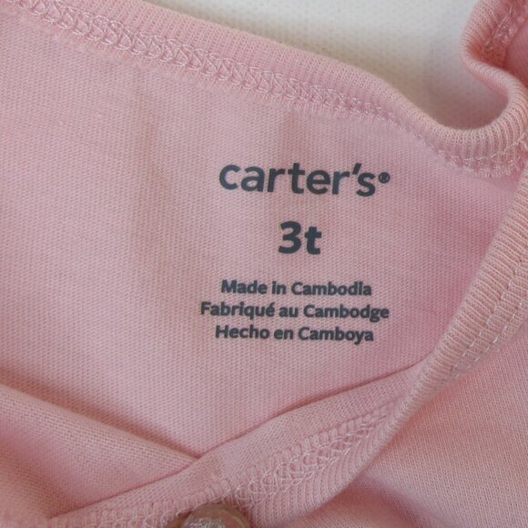 Carter's Girl Pink Long Sleeve Tee w/ Graphic Dinosaur Design Top Size 3T - Picture 3 of 6